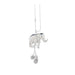 Silver elephant pendant keychain on a white background