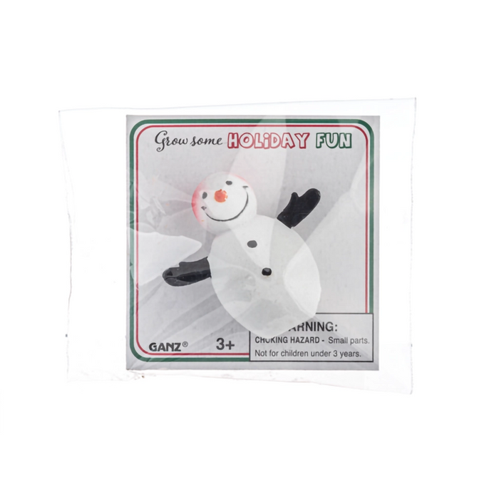 Ganz snowman toy packaging with text on a white background