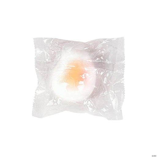 Transparent plastic bag with a light bulb inside on a white background
