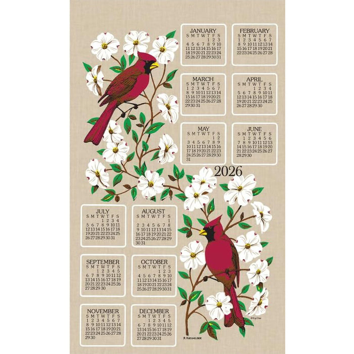 Kay Dee Designs Inc : 2026 Calendar Towel/Dishcloth (Dogwood & Cardinal) at Annie's Hallmark