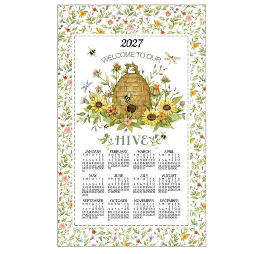 Calendar Towel, Bee Floral - 2027