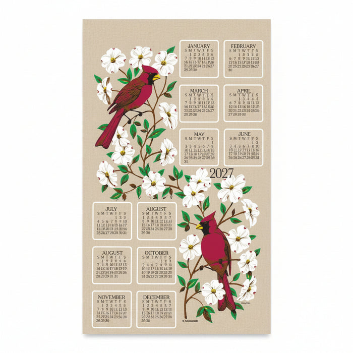 Calendar Towel, Dogwood & Cardinals - 2027