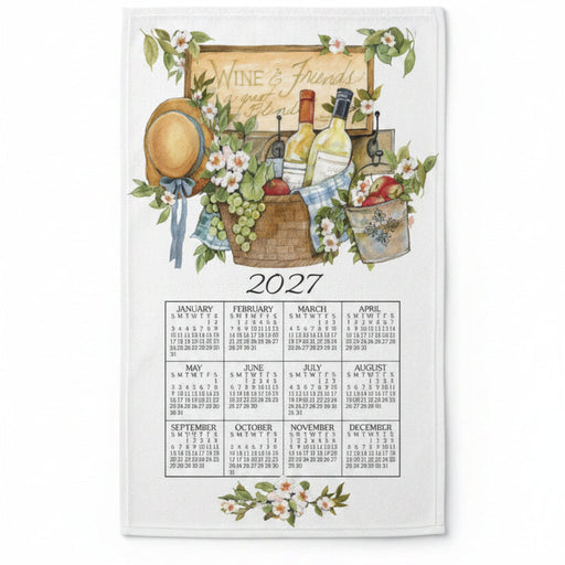 Calendar Towel, Wine Basket - 2027