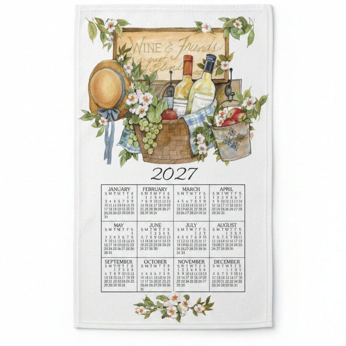Calendar Towel, Wine Basket - 2027