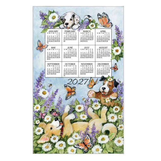 Calendar Towel, Playful Puppies - 2027