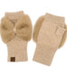 Cheveux Corp fur fingerless gloves featuring a soft furry texture and decorative bow detail, stylish winter accessories for women.
