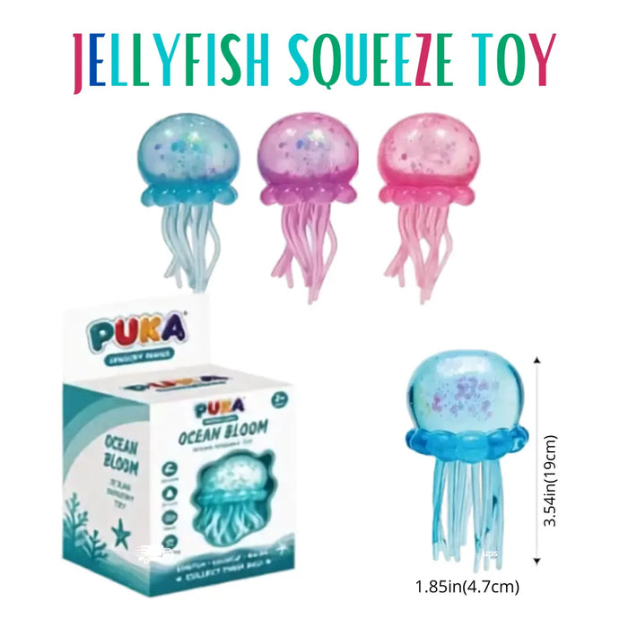 Puka Creations : Jellyfish Squeeze Toy – Soft Sensory Fidget for Kids & Adults
