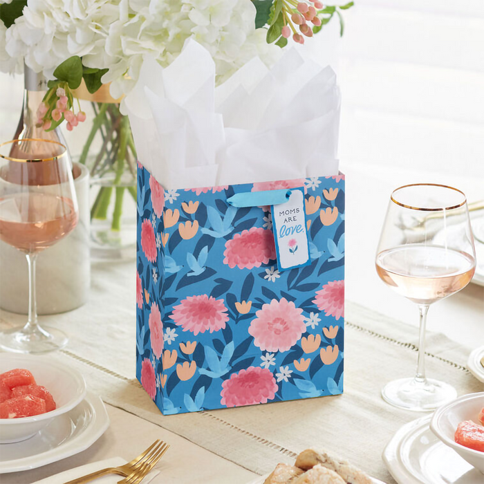 Hallmark : 9.6" Flower Meadow on Blue Medium Mother's Day Gift Bag