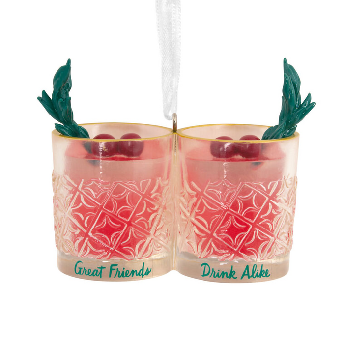 Hallmark : Friends Drink Alike Cocktail Glasses Hallmark Ornament