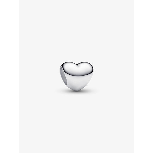 Pandora Heart Mini Charm in sterling silver, shaped like a smooth polished heart with a minimalist design.
