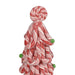 Decorative candy cane tree  byers' figuring with a peppermint candy on top against a white background