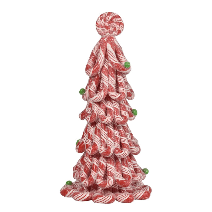  12 Inch Decorative candy cane Christmas tree  Byers' figurine on a white background