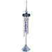 Blue wind chime with a white background
