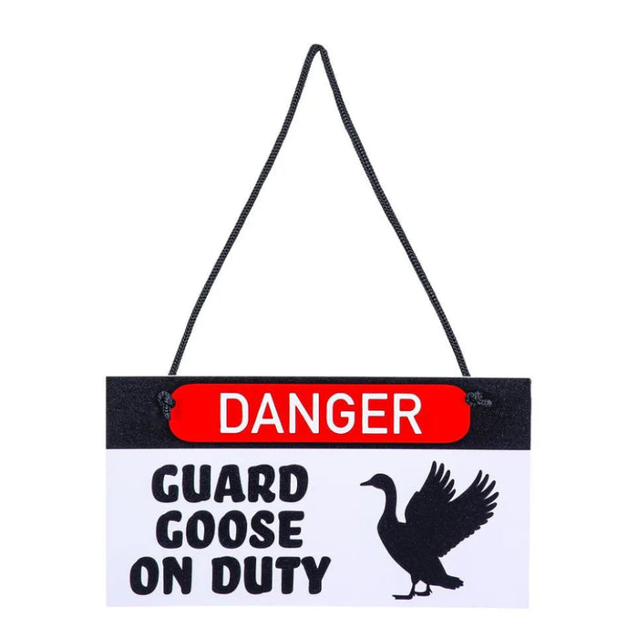 Guard Goose On Duty porch goose hanging sign for outdoor porch décor