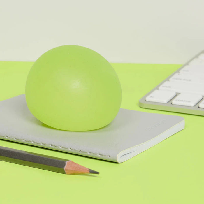 Soft and squishy stress ball with a gel center. It's a satisfying stress tool that always bounces back into shape.