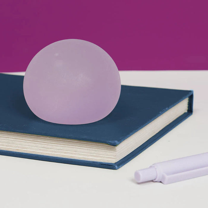 Soft and squishy stress ball with a gel center. It's a satisfying stress tool that always bounces back into shape.
