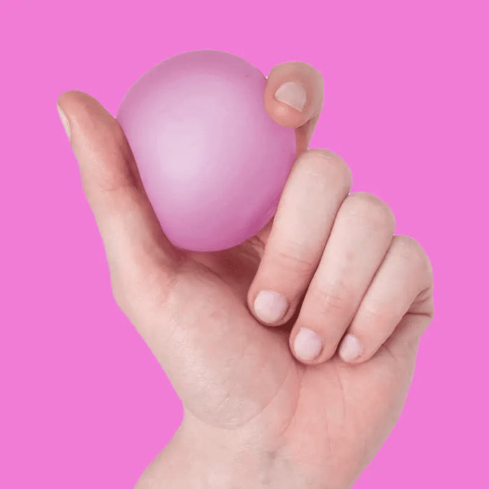 Soft and squishy stress ball with a gel center. It's a satisfying stress tool that always bounces back into shape.