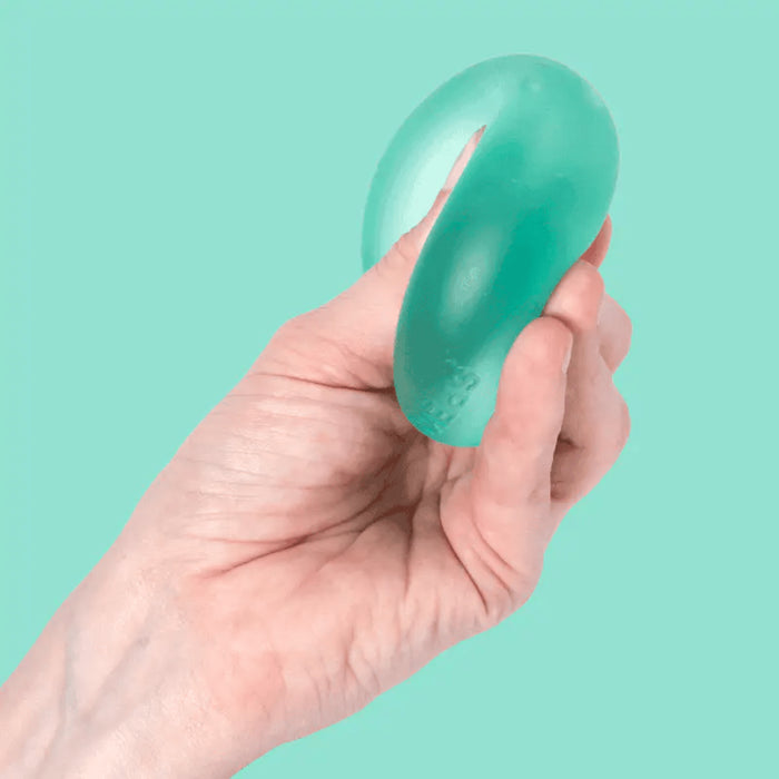 Soft and squishy stress ball with a gel center. It's a satisfying stress tool that always bounces back into shape.