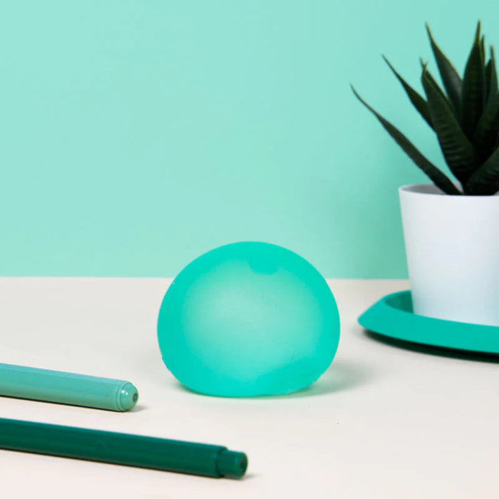 Soft and squishy stress ball with a gel center. It's a satisfying stress tool that always bounces back into shape.
