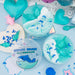 Jelly crème slime with shark design on a light blue background