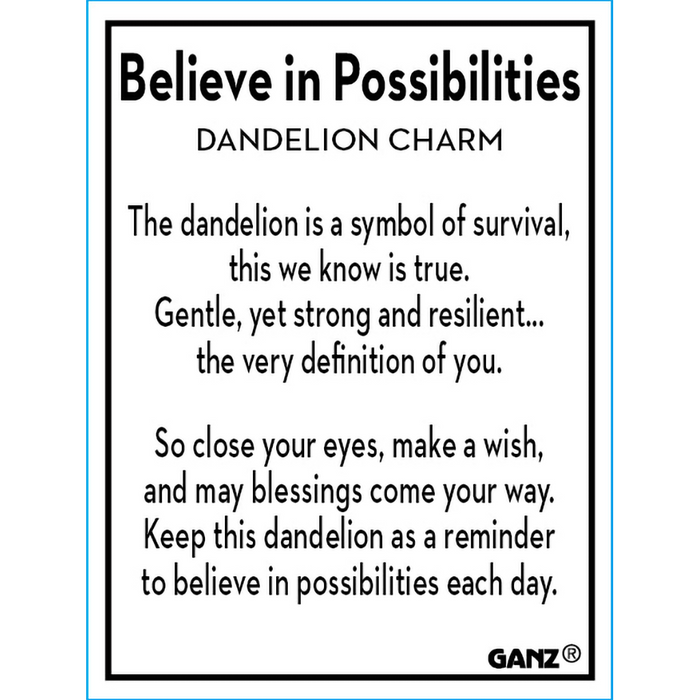 Ganz : Believe in Possibilities - Dandelion Charm - Shop at Annie's Hallmark