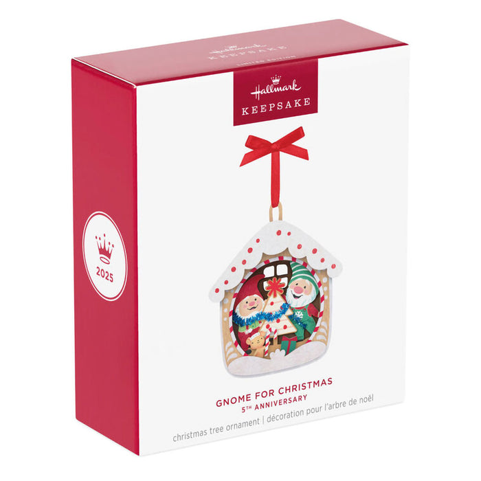 Hallmark : 2025 Keepsake 5th Anniversary Gnome for Christmas Papercraft Ornament (455)