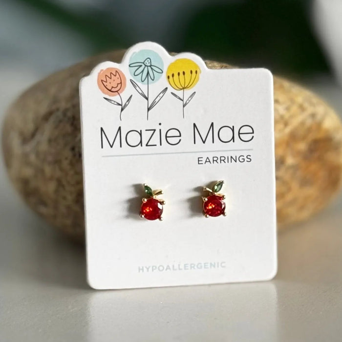 Center Court : Gold Apple Stud Earrings