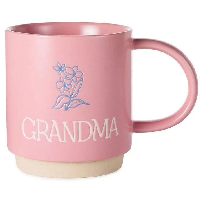 Hallmark : Grandma Pink Mug With Flower, 16 oz.