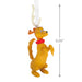 Animated  Max the dog character ornament  with a red collar on a white background, showing measurement details.