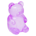 Purple teddy bear-shaped object on a white background