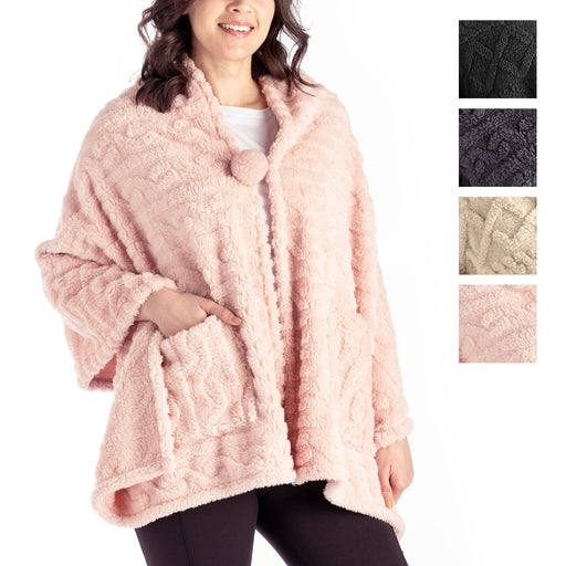 Pink textured jacket with color swatches on a white background