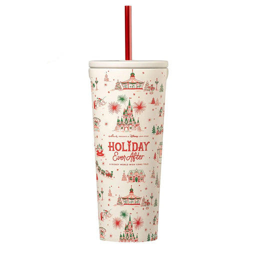 Corkcicle Disney Hallmark Holiday Ever After Stainless Steel Cold Cup, 24 oz, featuring a festive Disney-inspired design.