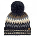 Cheveux Corp chevron pom beanie winter hat featuring a patterned design and decorative pom accent for seasonal styling.