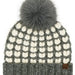 Cheveux Corp Full of Heart Pattern Pom Beanie Winter Hat featuring a heart pattern and decorative pom accent for a playful seasonal look.