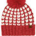 Cheveux Corp Full of Heart Pattern Pom Beanie Winter Hat featuring a heart pattern and decorative pom accent for a playful seasonal look.