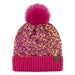 Cheveux Corp sequin fur pom beanie with a sparkling design and soft faux fur pom-pom, stylish winter hat for cold-weather outfits.