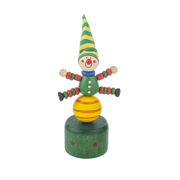 Colorful clown figurine on a white background