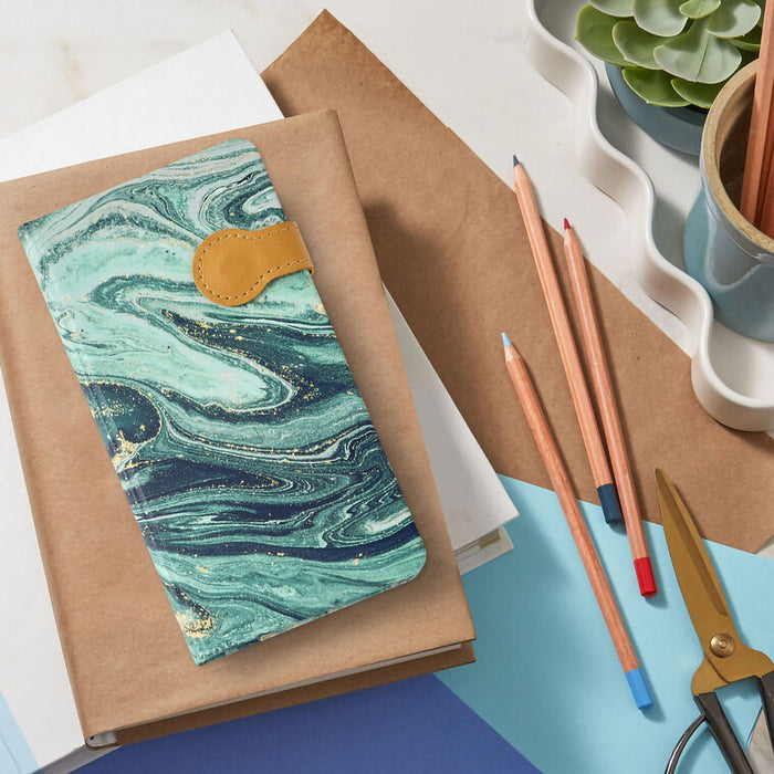Hallmark : Blue, Green and Gold Marbled Hardcover Slim Journal - Shop in-store at Annie's Hallmark locations, or explore our full selection online.
