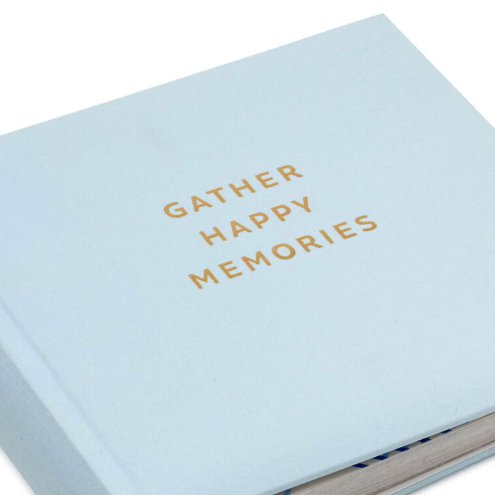 Hallmark : Gather Happy Memories Gold on Light Blue Linen Photo Album - Shop in-store at Annie's Hallmark locations, or explore our full selection online.