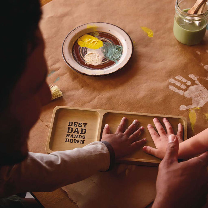 Hallmark: Best Dad Hands Down Trinket Tray Handprint Kit, 12x5