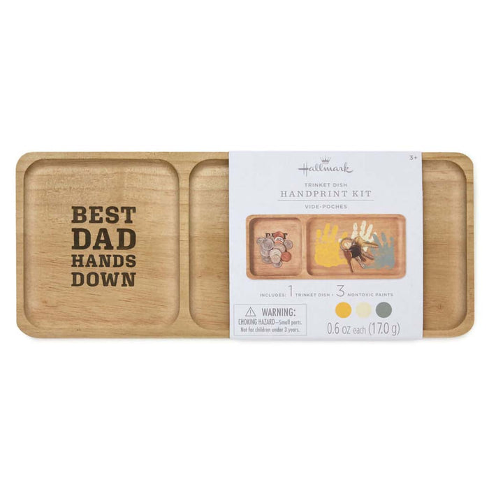 Hallmark: Best Dad Hands Down Trinket Tray Handprint Kit, 12x5
