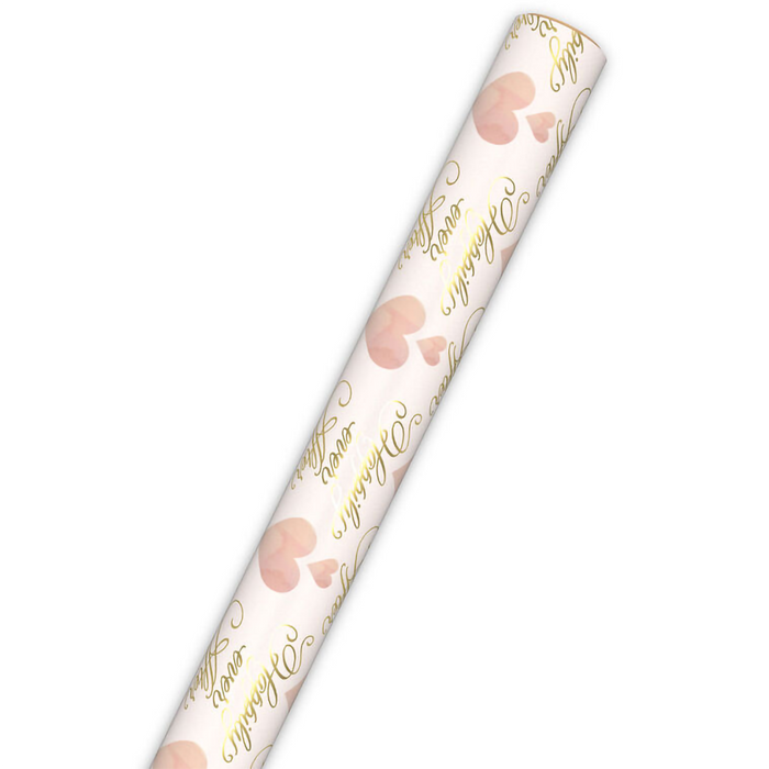 Hallmark : Hearts and Happily Ever After on Blush Wrapping Paper Roll, 20 sq. ft.