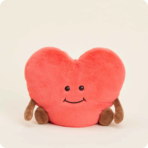 Warmies Heart Plush microwavable lavender heat plush with smiling face, front view