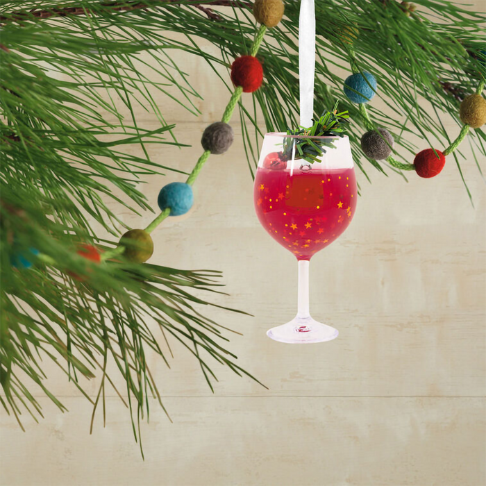 Hallmark : Holiday Wine Goblet Hallmark Ornament