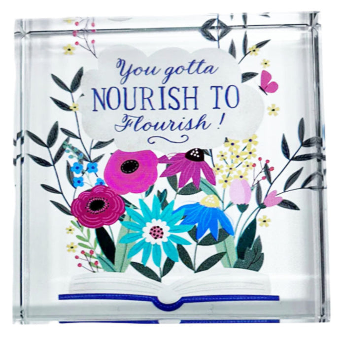 Ganz : Spring Beveled Glass Block (1) - Assorted 1 at random. Style can not be chosen.