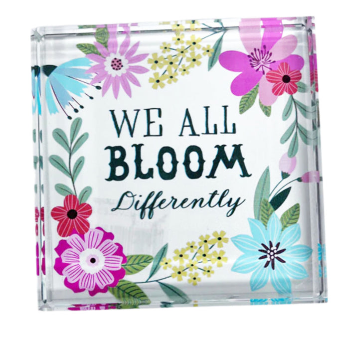 Ganz : Spring Beveled Glass Block (1) - Assorted 1 at random. Style can not be chosen.