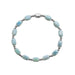 Stia Couture All In Blue Sky opalescent glass beads bracelet with PVD gold-plated stainless steel accents.