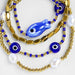Stia ISLA Cobalt Evil Eye Bracelet featuring a cobalt blue evil eye charm on a delicate bracelet, designed as a stylish accessory believed to symbolize protection and good fortune.