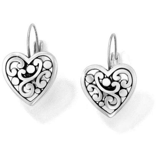 Contempo heart leverback earrings.