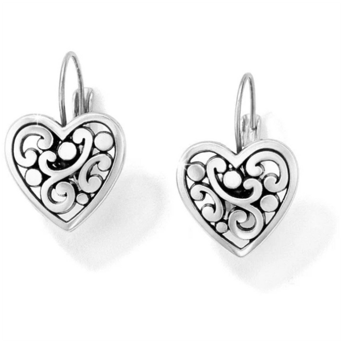 Contempo heart leverback earrings.